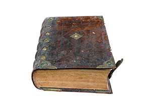 An old leather bound book