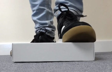 stepping on a box